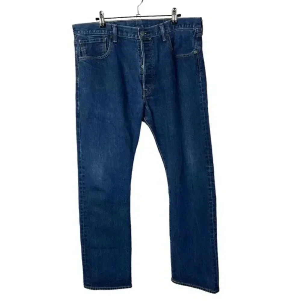 Levi's 501 Medium Blue Wash Button Fly Original Fit Jeans 38 X 32